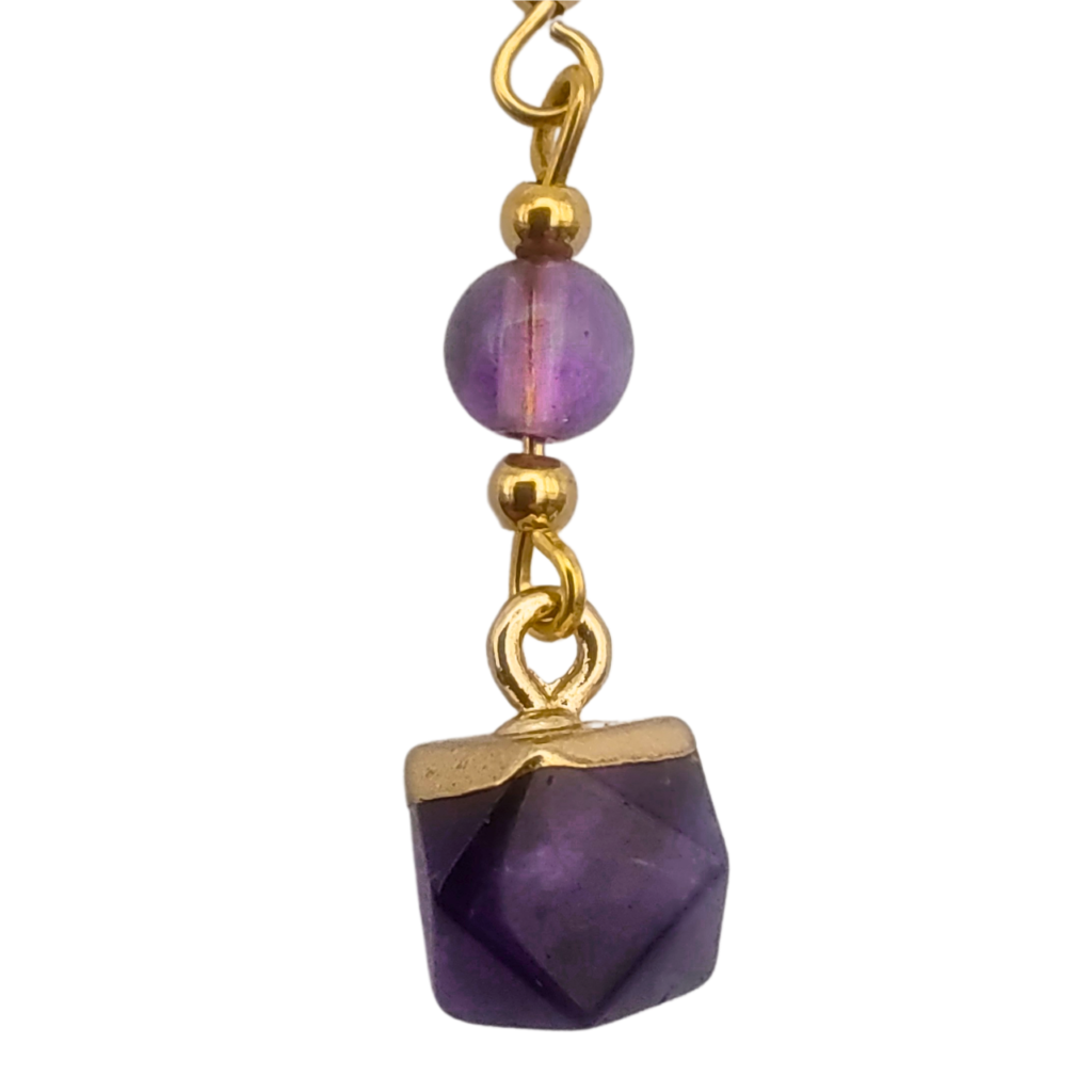 Energiza.ME - Deslumbrante Brinco de Ametista Banhado a Ouro 03 Deslumbrante Brinco de Ametista Banhado a Ouro - 03