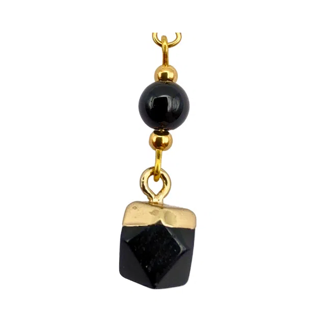 Energiza.ME - Deslumbrante Brinco de Obsidiana Banhado a Ouro 03 Deslumbrante Brinco de Obsidiana Banhado a Ouro - 03
