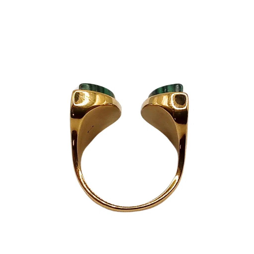 Energiza.ME - Esplendor Dourado Anel Ajustavel de Malaquita 03 Esplendor Dourado Anel Ajustável de Malaquita - 03