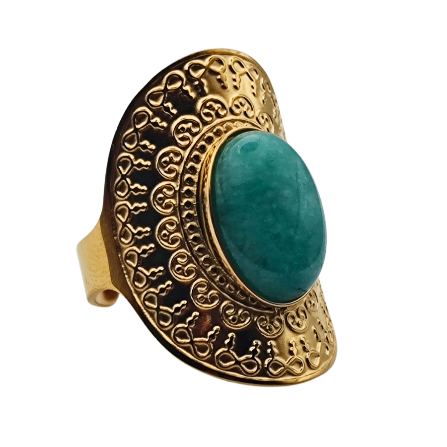 Energiza.ME - Extravagante Anel Ajustavel Amazonite 02 Extravagante Anel Ajustável Amazonite - 02